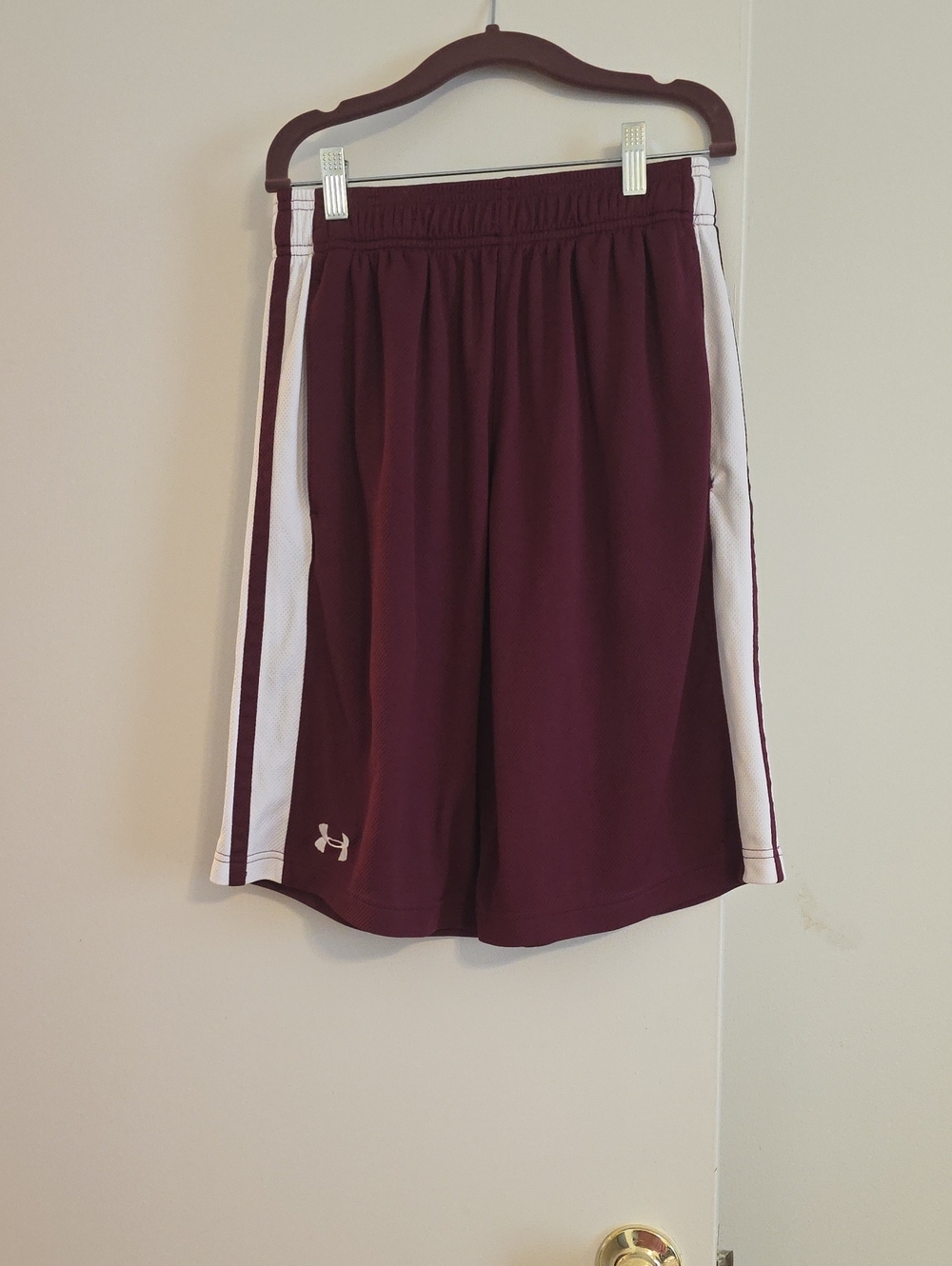 Under Armour Maroon and White Performance Basketball Shorts